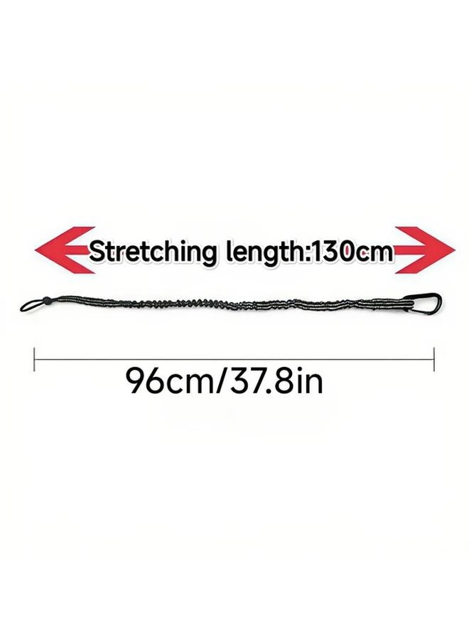 Orange Heavy Duty Tool Lanyard Adjustable Safety Rope Carabiner Clip Tangle Free Design - Image 4